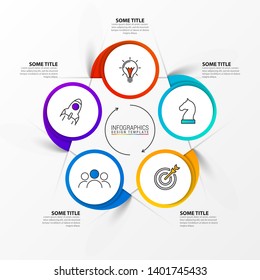 Infographic design template. Creative concept with 5 steps. Can be used for workflow layout, diagram, banner, webdesign. Vector illustration
