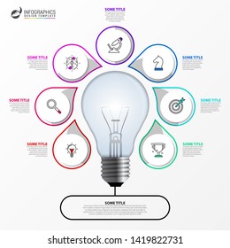 Infographic design template. Creative concept with 7 steps. Can be used for workflow layout, diagram, banner, webdesign. Vector illustration