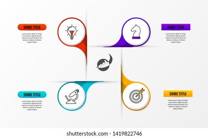 Infographic design template. Creative concept with 4 steps. Can be used for workflow layout, diagram, banner, webdesign. Vector illustration