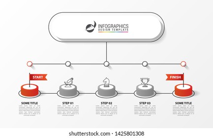 Infographic design template. Creative concept with 5 steps. Can be used for workflow layout, diagram, banner, webdesign. Vector illustration