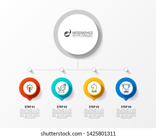Infographic design template. Creative concept with 4 steps. Can be used for workflow layout, diagram, banner, webdesign. Vector illustration