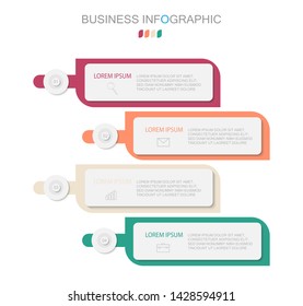 Infographic design template. Creative concept with 4 steps.Vector illustration.timeline or milestones project.