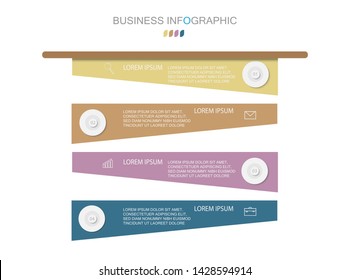 Infographic design template. Creative concept with 4 steps.Vector illustration.timeline or milestones project.