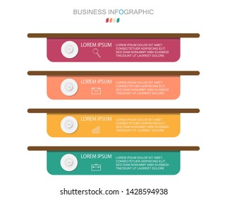 Infographic design template. Creative concept with 4 steps.Vector illustration.timeline or milestones project.