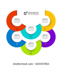 Infographic design template. Creative concept with 6 steps. Can be used for workflow layout, diagram, banner, webdesign. Vector illustration