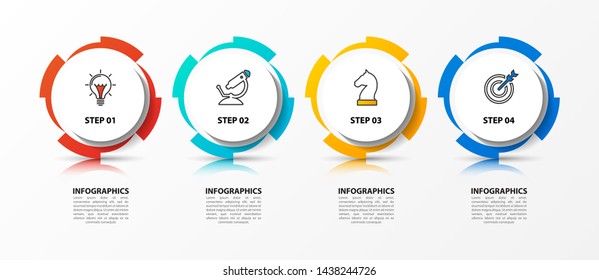 Infographic design template. Creative concept with 4 steps. Can be used for workflow layout, diagram, banner, webdesign. Vector illustration