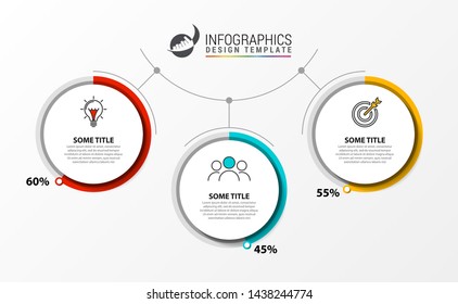 Infographic design template. Creative concept with 3 steps. Can be used for workflow layout, diagram, banner, webdesign. Vector illustration