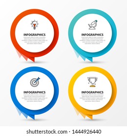 Infographic design template. Creative concept with 4 steps. Can be used for workflow layout, diagram, banner, webdesign. Vector illustration