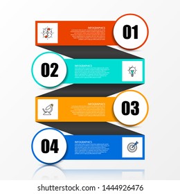 Infographic design template. Creative concept with 4 steps. Can be used for workflow layout, diagram, banner, webdesign. Vector illustration