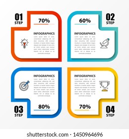 Infographic design template. Creative concept with 4 steps. Can be used for workflow layout, diagram, banner, webdesign. Vector illustration