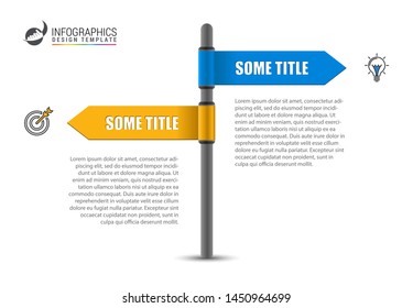Infographic design template. Creative concept with 2 steps. Can be used for workflow layout, diagram, banner, webdesign. Vector illustration