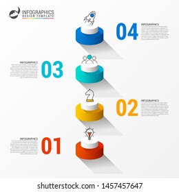 Infographic design template. Creative concept with 4 steps. Can be used for workflow layout, diagram, banner, webdesign. Vector illustration