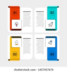 Infographic design template. Creative concept with 4 steps. Can be used for workflow layout, diagram, banner, webdesign. Vector illustration