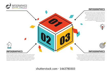 Infographic design template. Creative concept with 3 steps. Can be used for workflow layout, diagram, banner, webdesign. Vector illustration