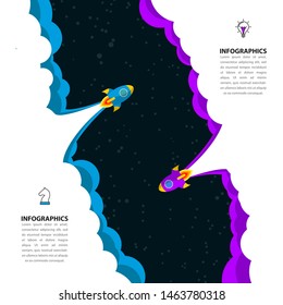 Infographic design template. Creative concept with 2 steps. Can be used for workflow layout, diagram, banner, webdesign. Vector illustration