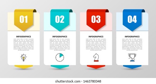 Infographic design template. Creative concept with 4 steps. Can be used for workflow layout, diagram, banner, webdesign. Vector illustration