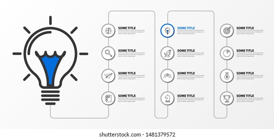 Infographic design template. Creative concept with 12 steps. Can be used for workflow layout, diagram, banner, webdesign. Vector illustration