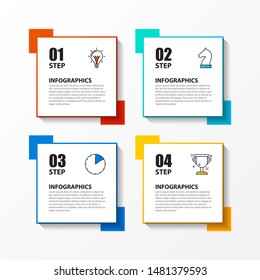 Infographic design template. Creative concept with 4 steps. Can be used for workflow layout, diagram, banner, webdesign. Vector illustration