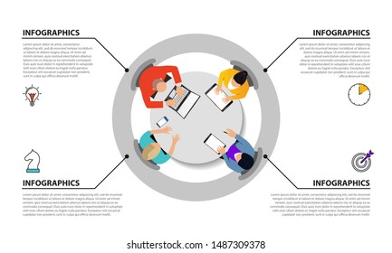 Infographic design template. Creative concept with 4 steps. Can be used for workflow layout, diagram, banner, webdesign. Vector illustration