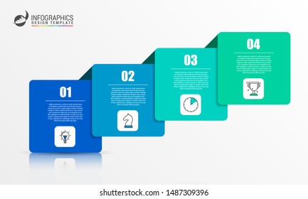 Infographic design template. Creative concept with 4 steps. Can be used for workflow layout, diagram, banner, webdesign. Vector illustration