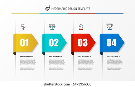 Infographic design template. Creative concept with 4 steps. Can be used for workflow layout, diagram, banner, webdesign. Vector illustration