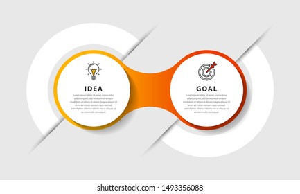 Infographic design template. Creative concept with 2 steps. Can be used for workflow layout, diagram, banner, webdesign. Vector illustration