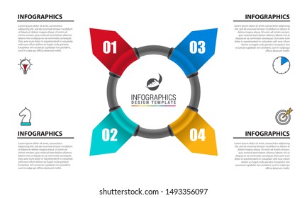 Infographic design template. Creative concept with 4 steps. Can be used for workflow layout, diagram, banner, webdesign. Vector illustration