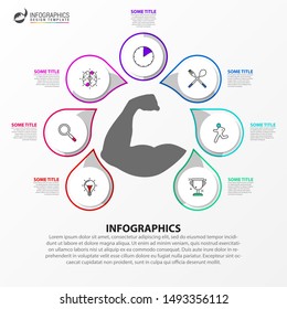 Infographic design template. Creative concept with 7 steps. Can be used for workflow layout, diagram, banner, webdesign. Vector illustration