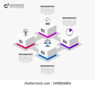 Infographic design template. Creative concept with 4 steps. Can be used for workflow layout, diagram, banner, webdesign. Vector illustration