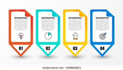 Infographic design template. Creative concept with 4 steps. Can be used for workflow layout, diagram, banner, webdesign. Vector illustration