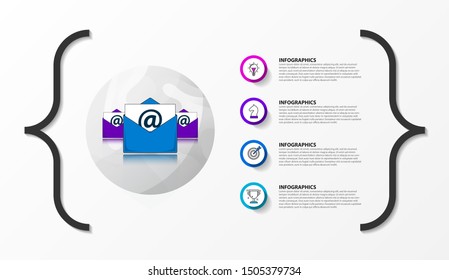 Infographic design template. Creative concept with 4 steps. Can be used for workflow layout, diagram, banner, webdesign. Vector illustration