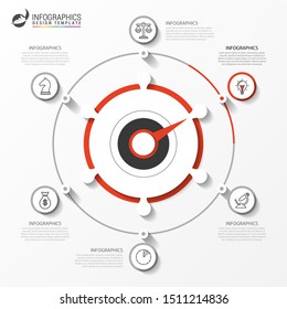 Infographic design template. Creative concept with 6 steps. Can be used for workflow layout, diagram, banner, webdesign. Vector illustration