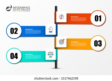 Infographic design template. Creative concept with 4 steps. Can be used for workflow layout, diagram, banner, webdesign. Vector illustration