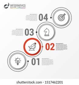 Infographic design template. Creative concept with 4 steps. Can be used for workflow layout, diagram, banner, webdesign. Vector illustration