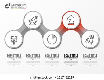 Infographic design template. Creative concept with 5 steps. Can be used for workflow layout, diagram, banner, webdesign. Vector illustration