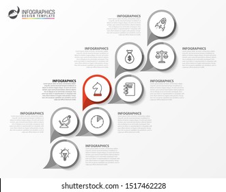 Infographic design template. Creative concept with 8 steps. Can be used for workflow layout, diagram, banner, webdesign. Vector illustration.