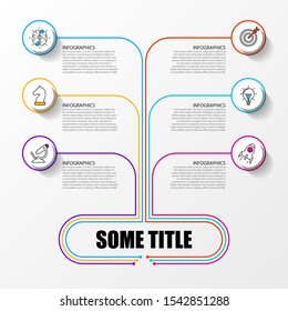 Infographic design template. Creative concept with 6 steps. Can be used for workflow layout, diagram, banner, webdesign. Vector illustration