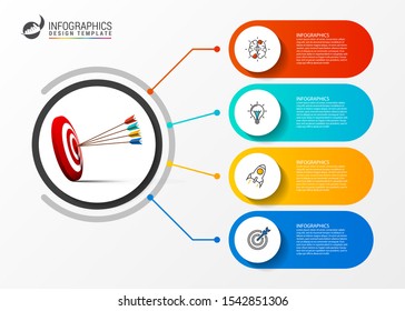 Infographic design template. Creative concept with 4 steps. Can be used for workflow layout, diagram, banner, webdesign. Vector illustration