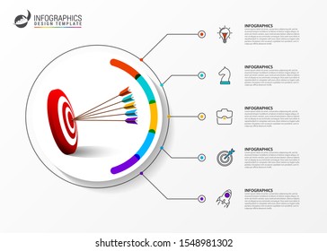 Infographic design template. Creative concept with 5 steps. Can be used for workflow layout, diagram, banner, webdesign. Vector illustration