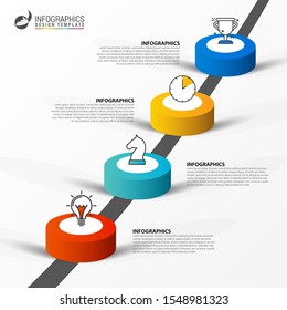 Infographic design template. Creative concept with 4 steps. Can be used for workflow layout, diagram, banner, webdesign. Vector illustration