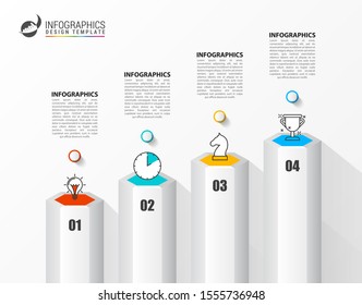Infographic design template. Creative concept with 4 steps. Can be used for workflow layout, diagram, banner, webdesign. Vector illustration