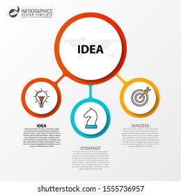 Infographic design template. Creative concept with 3 steps. Can be used for workflow layout, diagram, banner, webdesign. Vector illustration