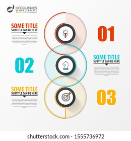 Infographic design template. Creative concept with 3 steps. Can be used for workflow layout, diagram, banner, webdesign. Vector illustration
