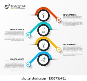 Infographic design template. Creative concept with 4 steps. Can be used for workflow layout, diagram, banner, webdesign. Vector illustration