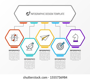 Infographic design template. Creative concept with 5 steps. Can be used for workflow layout, diagram, banner, webdesign. Vector illustration