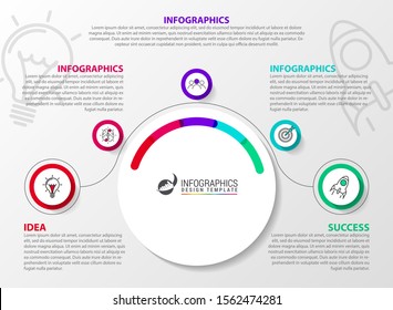 Infographic design template. Creative concept with 5 steps. Can be used for workflow layout, diagram, banner, webdesign. Vector illustration