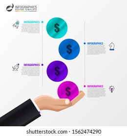 Infographic design template. Creative concept with 4 steps. Can be used for workflow layout, diagram, banner, webdesign. Vector illustration