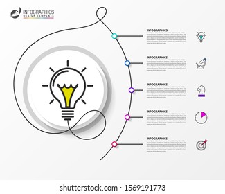 Infographic design template. Creative concept with 5 steps. Can be used for workflow layout, diagram, banner, web design. Vector illustration