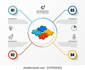 Infographic design template. Creative concept with 4 steps. Can be used for workflow layout, diagram, banner, webdesign. Vector illustration
