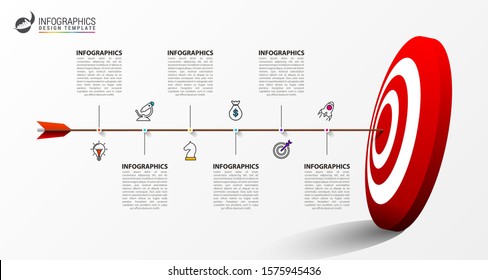 Infographic design template. Creative concept with 6 steps. Can be used for workflow layout, diagram, banner, webdesign. Vector illustration